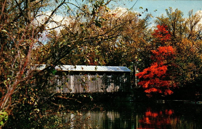 Fallasburg Covered Bridge - Old Postcard (newer photo)